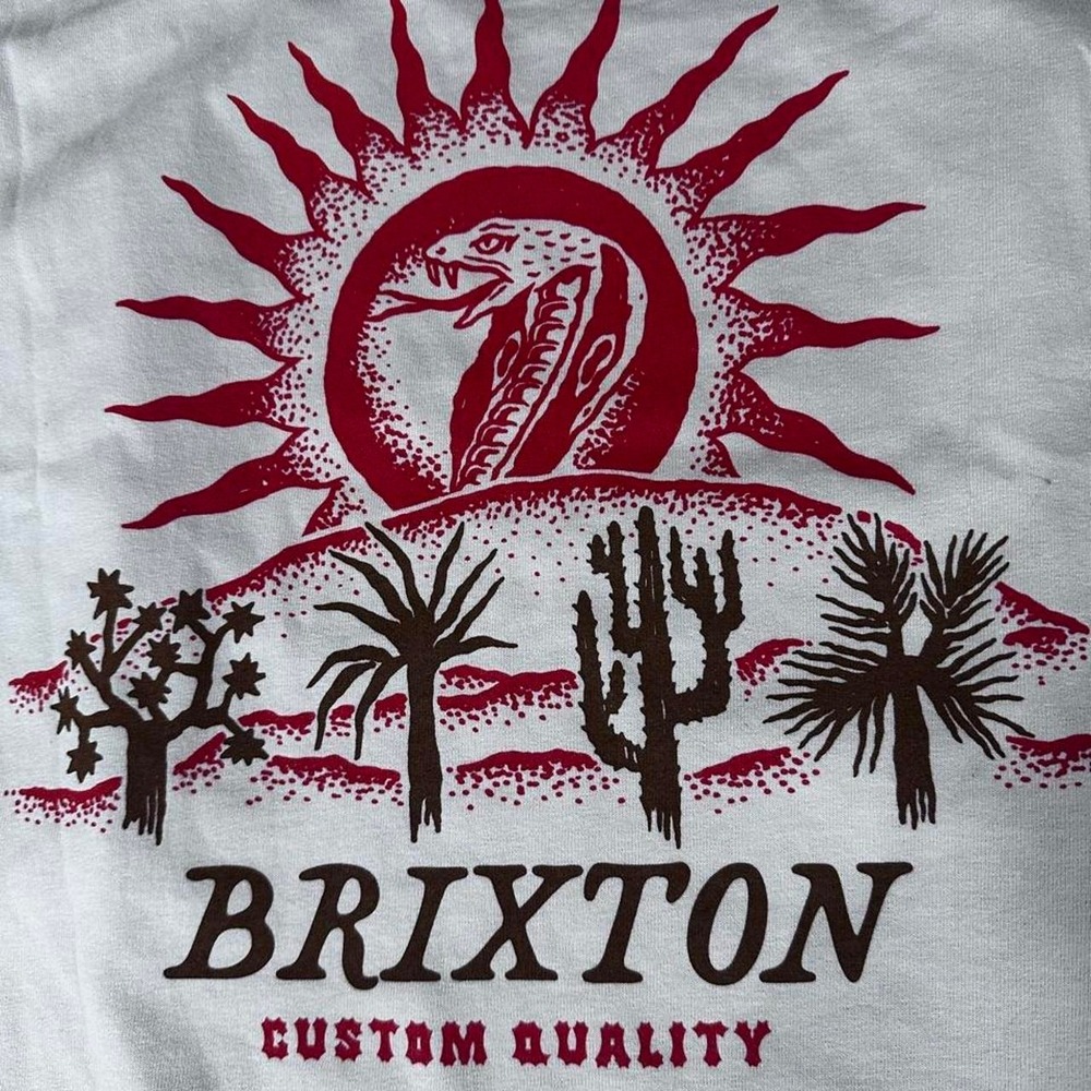 Brixton Mens Graphic T-Shirt Grey Medium Desert Cobra Sunburst Short Sleeve Tee